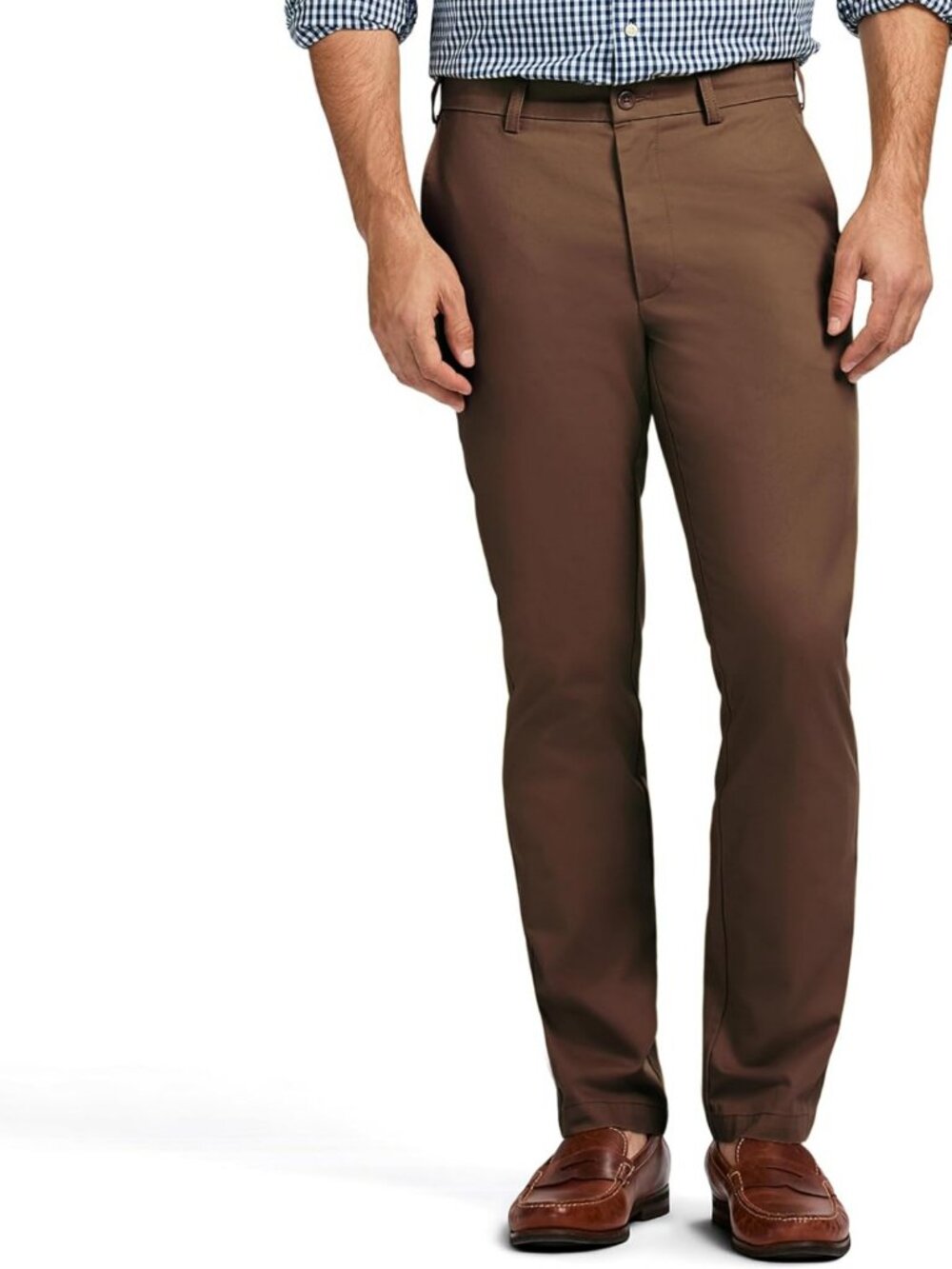 Men's Chino Flat Front Straight Fit Pants - Classic Casual Trousers, Versatile